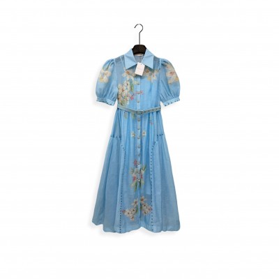 ZIMMERMANN FLORAL BEADED SHIRT DRESS 
